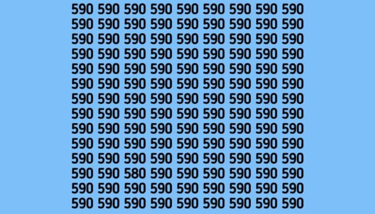 Test de inteligență | Nu toate numerele din imagine sunt 590. Găsiți-l pe cel diferit!