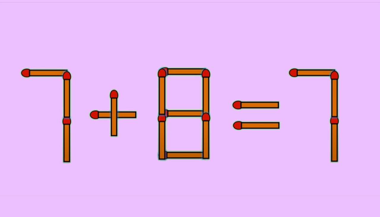 Test IQ cu chibrituri | Mutați un singur băț, pentru a transforma 7+8=7 într-o egalitate corectă