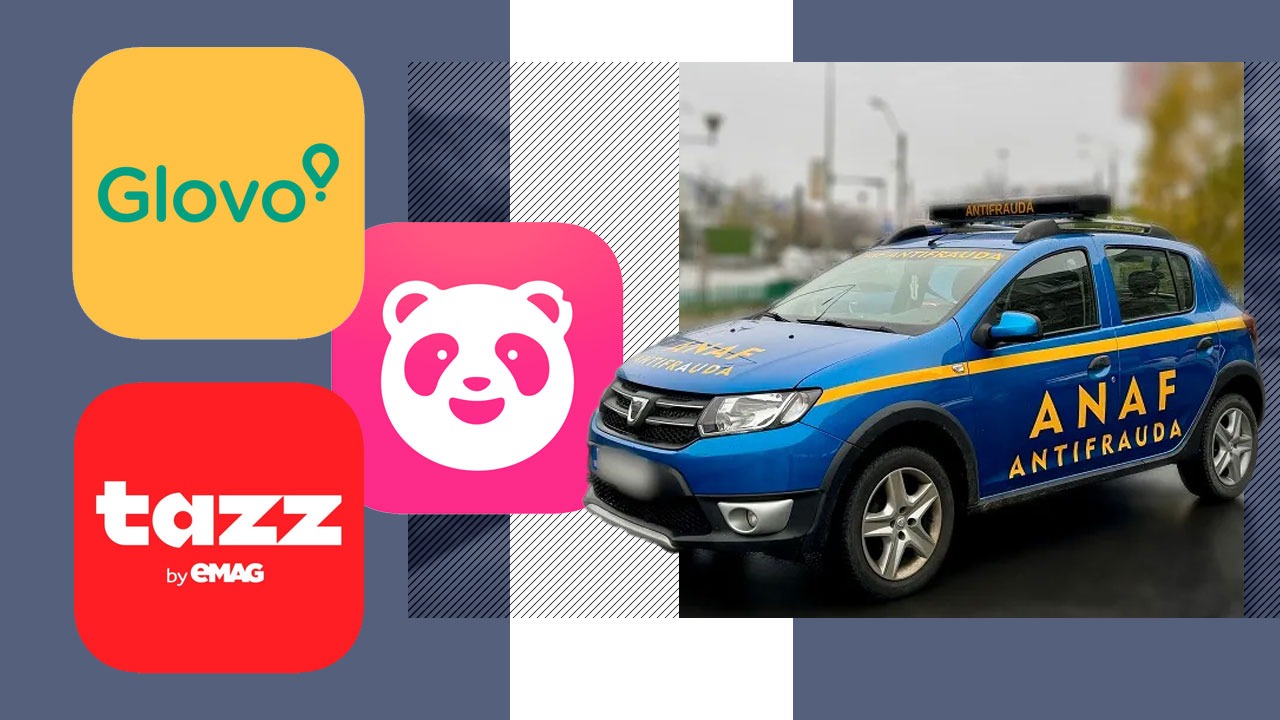 ANAF: Muncă la negru în activitatea de curierat prin aplicațiile GLOVO, TAZZ și FOODPANDA