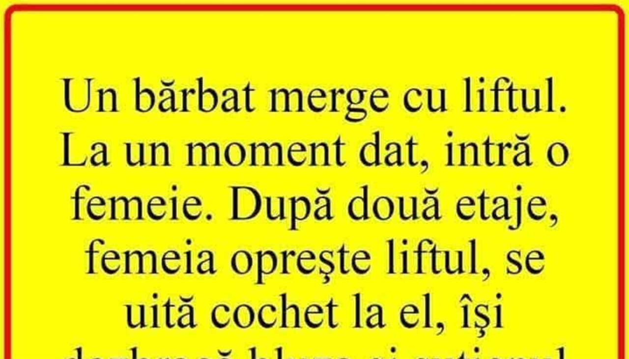 BANCUL ZILEI | Bărbatul și femeia în lift