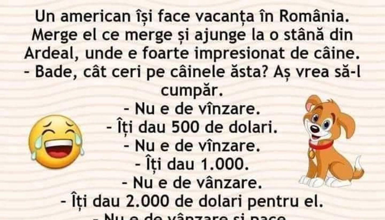 Bancul de sâmbătă | Un american își face vacanța în România