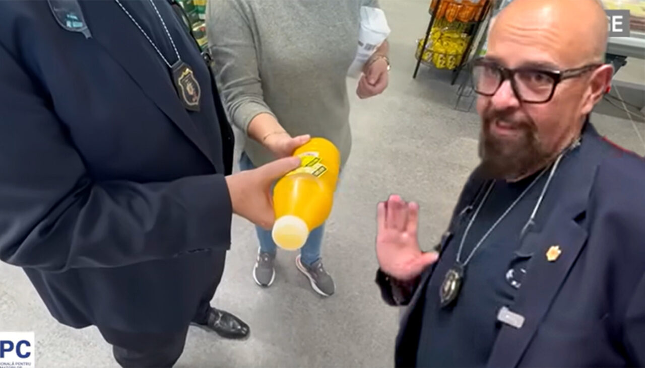 Ce a găsit Piedone sub eticheta acestei sticle de suc din Mega Image. Detaliul bulversant observat de șeful ANPC