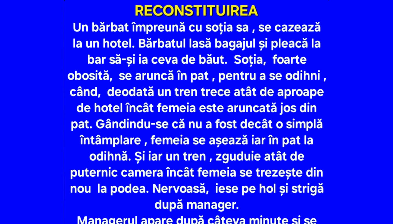 BANCUL ZILEI | Reconstituirea