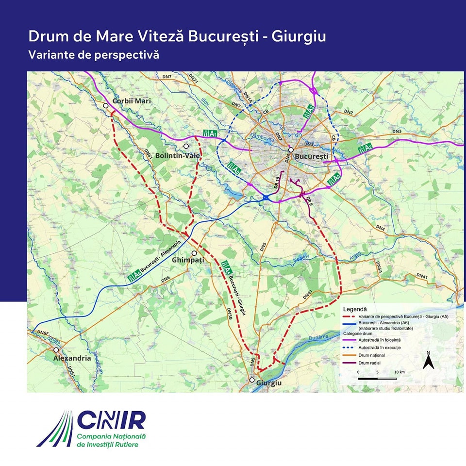 Contract pentru drumul rapid București-Giurgiu, cu pod nou peste Dunăre