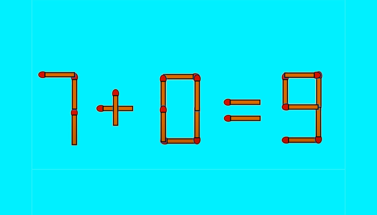 Test IQ cu chibrituri | Transformați 7 + 0 = 9 într-o egalitate corectă, mutând un singur băț