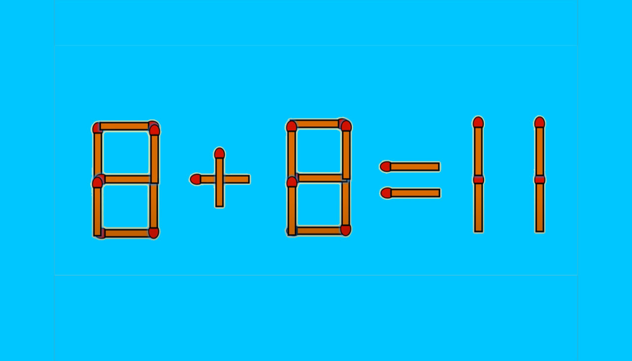TEST IQ cu chibrituri | Pentru a corecta 8 + 8 = 11, mutați un singur băț