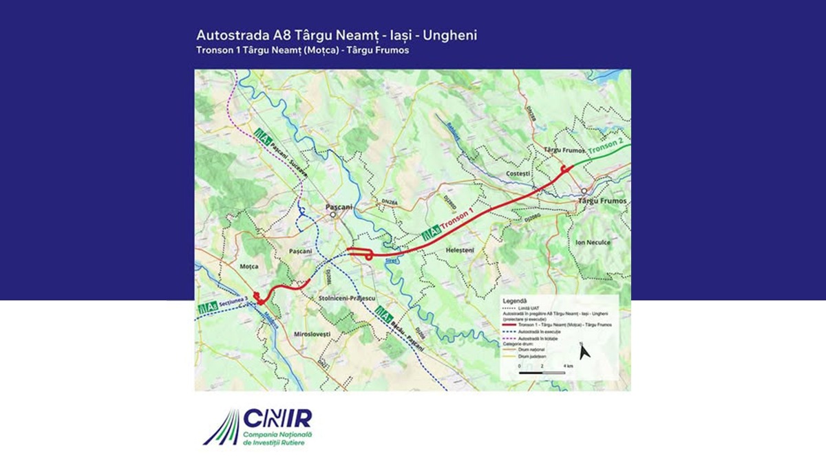 Șase oferte pentru construirea Tronsonului Târgu Neamț (Moțca) -Târgu Frumos, A8