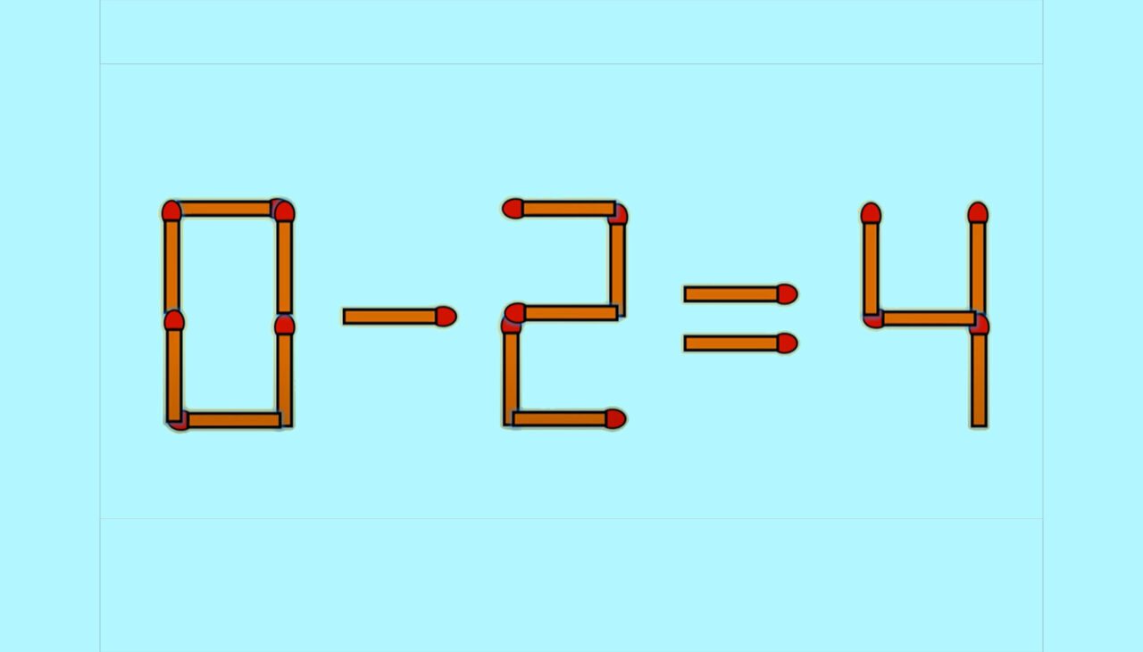 Test IQ cu chibrituri | Corectați 0-2=4, mutând un singur băț