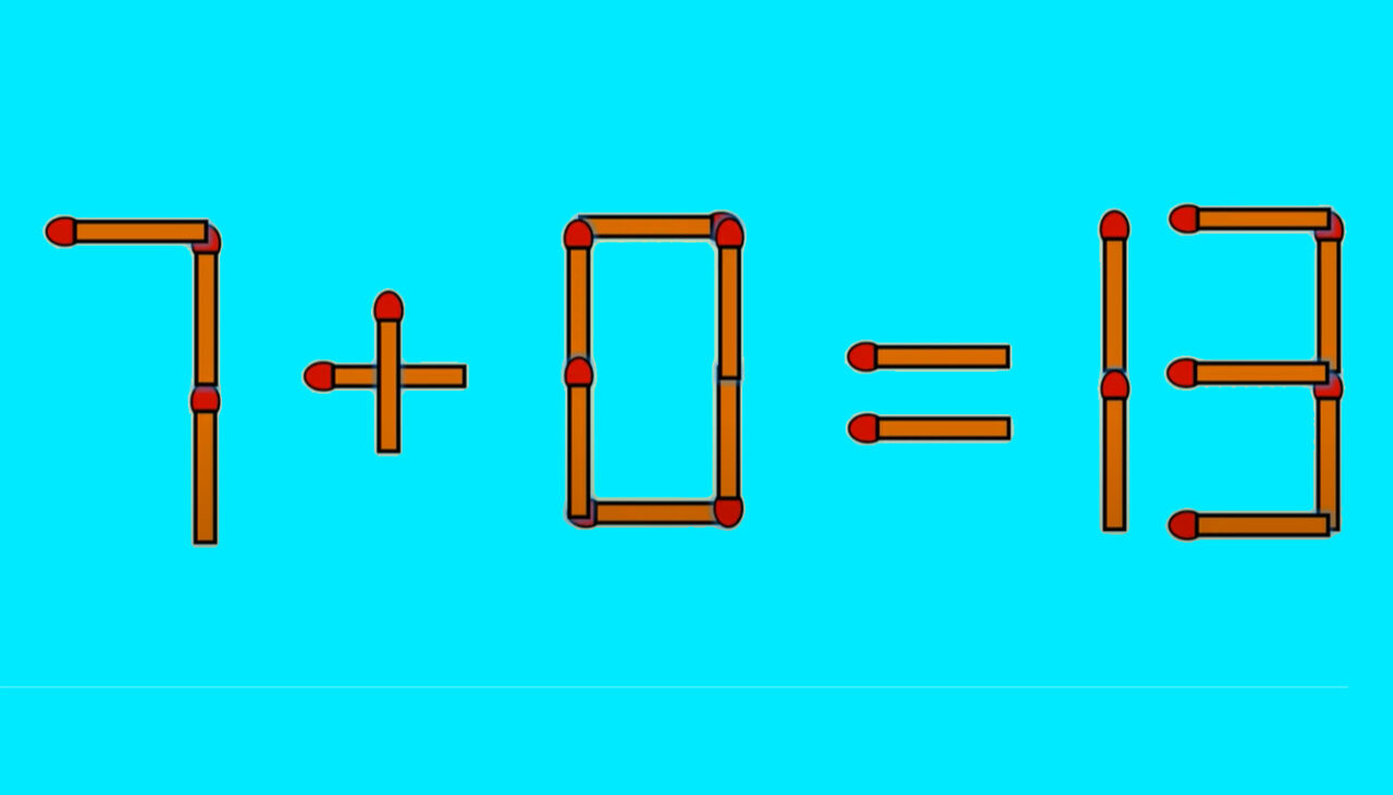 Test IQ | Corectați 7 + 0 = 13, mutând un singur băț de chibrit
