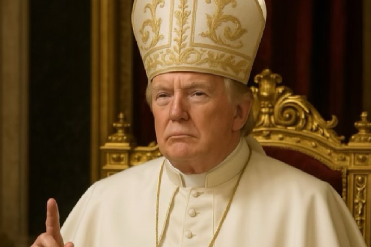 Donald Trump a publicat un portret cu el îmbrăcat în papă, iar americanii s-au înfuriat: „Domnule președinte, v-ați pierdut mințile?”