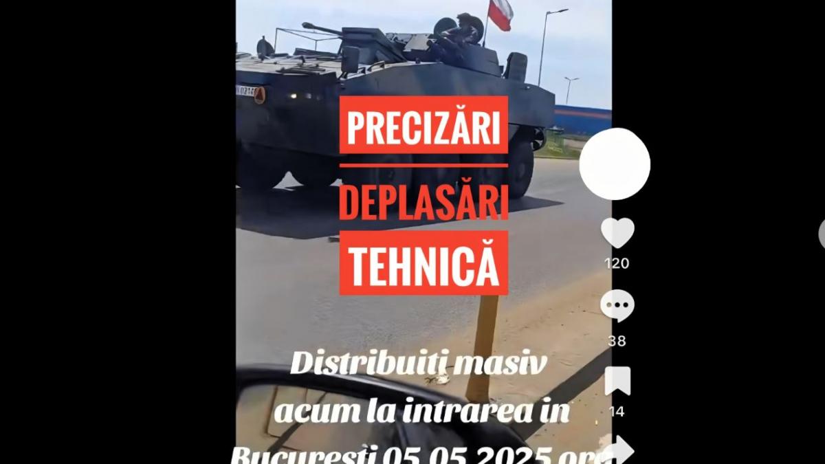 MApN demontează un FAKE NEWS, privind imaginile de pe TikTok cu tancuri care intră în București: „Scenarii false ca să se creeze confuzie și panică”