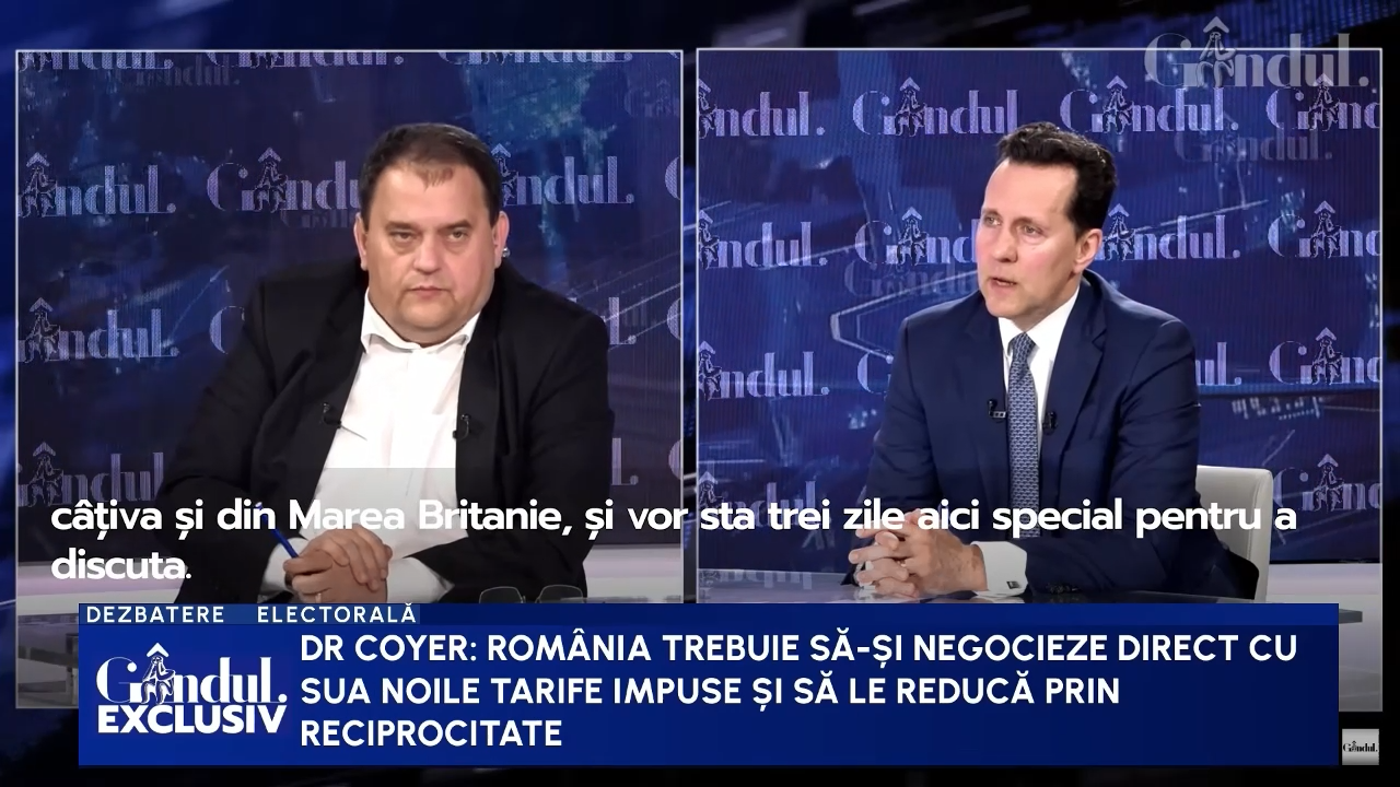 Paul Coyer: „Mi-ar plăcea ca România și SUA să reducă TARIFELE până aproape de zero”