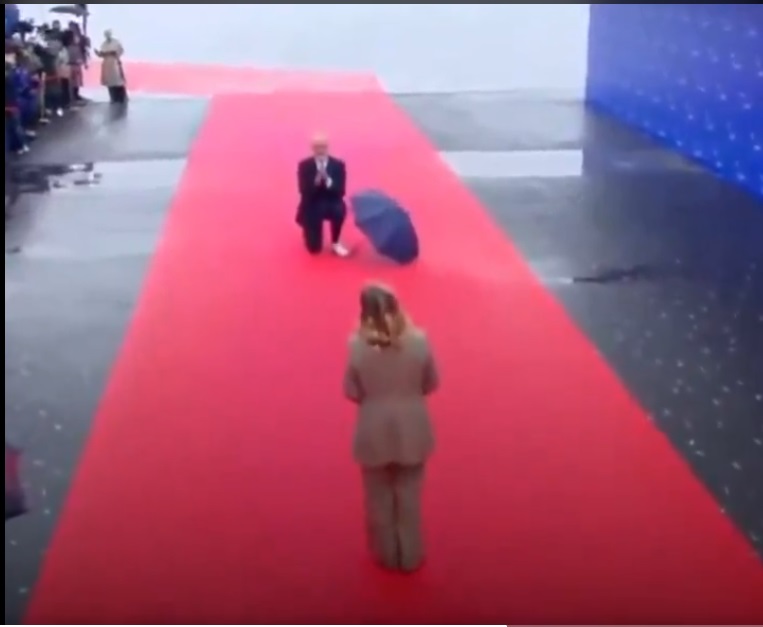 Scenă de film la Summit-ul de la Tirana. Premierul Albaniei, în genunchi, pe covorul roșu, în faţa Giorgiei Meloni. IMAGINI de colecție