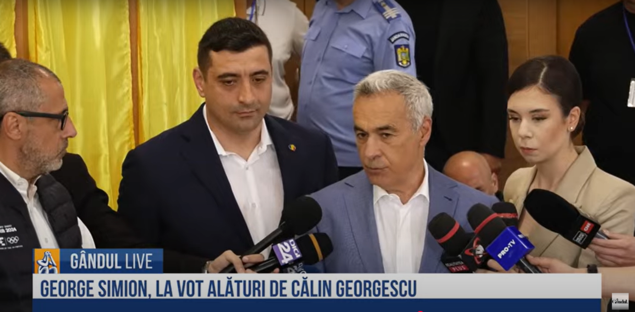 George Simion, împreună cu GEORGESCU la vot: „A venit vremea să ne luăm țara înapoi” / Simion: Singura misiune e revenirea la ordinea constituțională