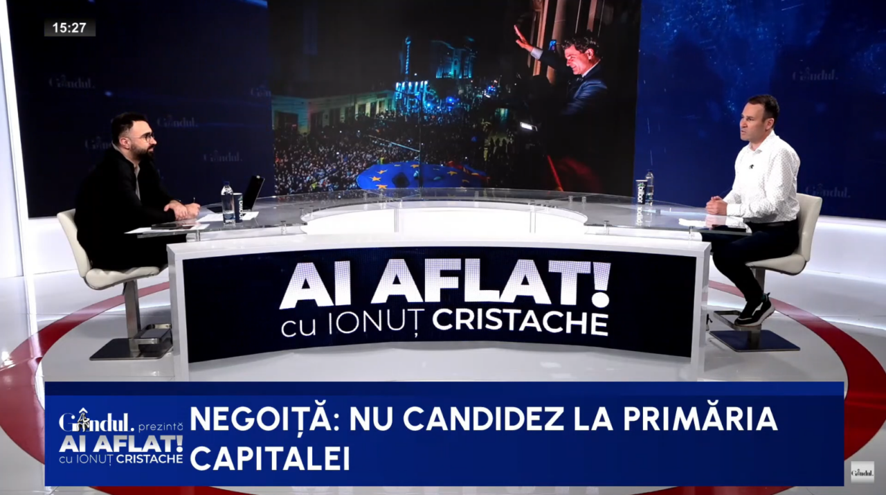 Robert Negoiță: „Nu candidez la Primăria CAPITALEI. Mă simt extraordinar în poziția pe care o am acum”