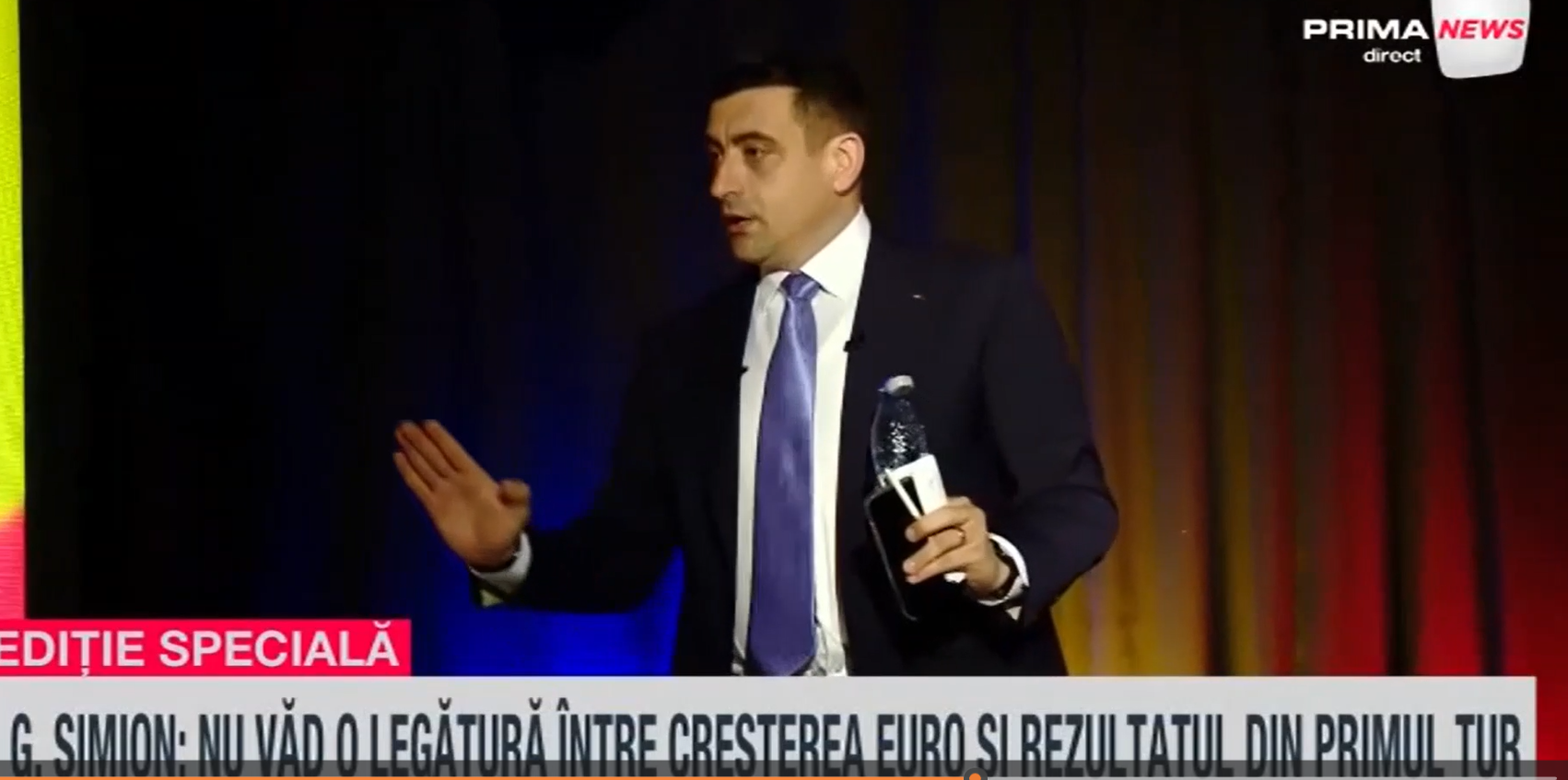 George Simion părăsește Prima News după 25 de minute: „Am venit pentru o dezbatere cu Nicușor Dan”