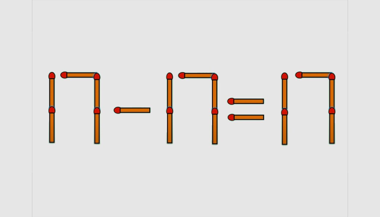 TEST IQ | 17 – 17 = 17 este greșit. Mutați un singur chibrit, pentru a corecta egalitatea