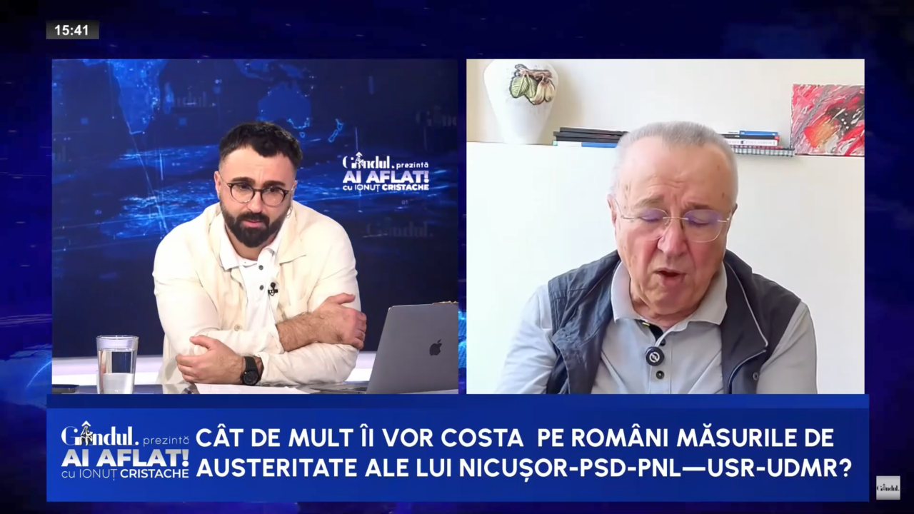 Ion Cristoiu: „Noi suntem grav BOLNAVI. Deficitul e problema”