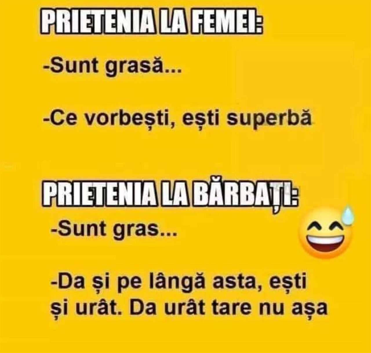 Bancul de sâmbătă | Prietenia între femei VS prietenia între bărbați