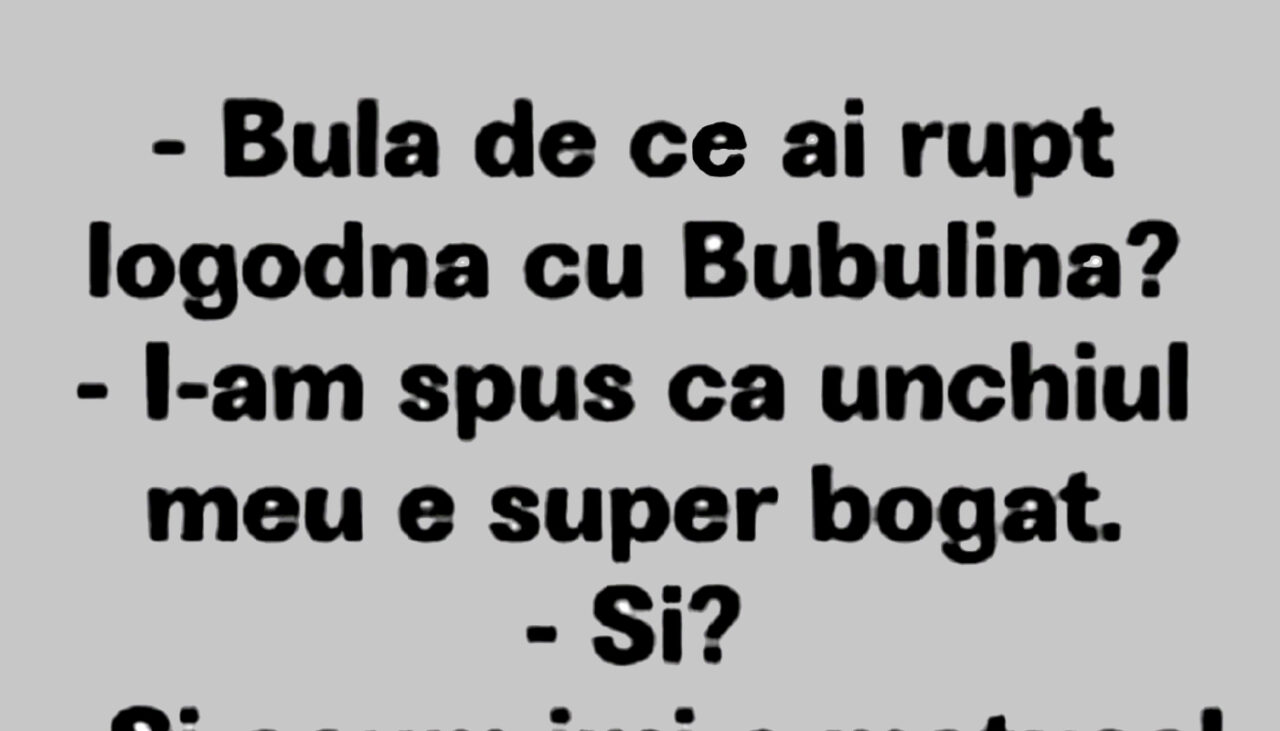 BANC | Bulă, Bubulina și logodna ruptă