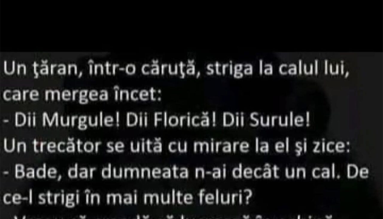 Bancul de miercuri | Țăranul și calul