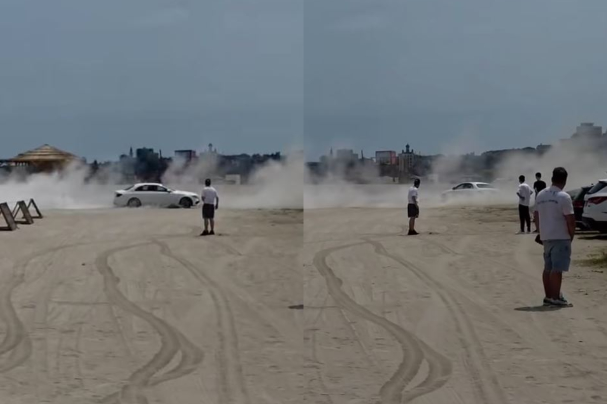 Ce amendă a primit un șofer care a intrat cu un bolid de lux pe plaja din Constanța pentru a face drifturi. Ce arată legea