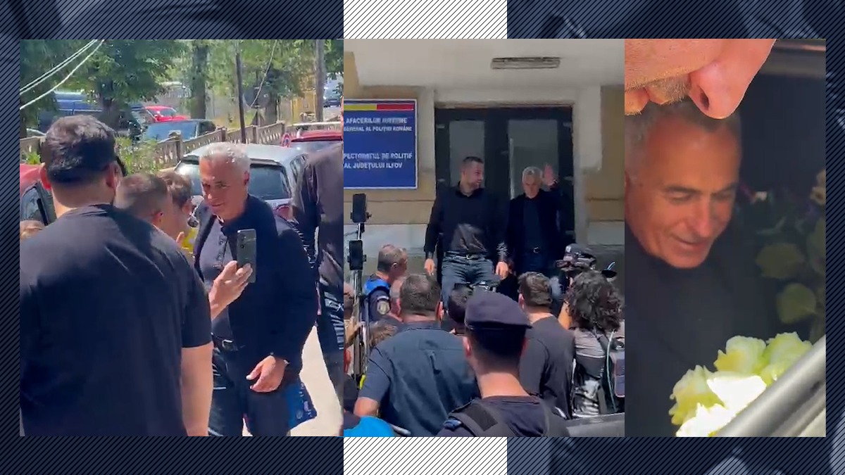 Aproape 50 de susținători au așteptat la sediul poliției din Ilfov scandând: „Călin Georgescu, te iubim!”