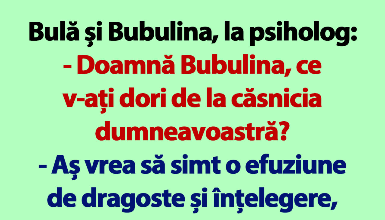 BANC | Bulă și Bubulina, la psiholog