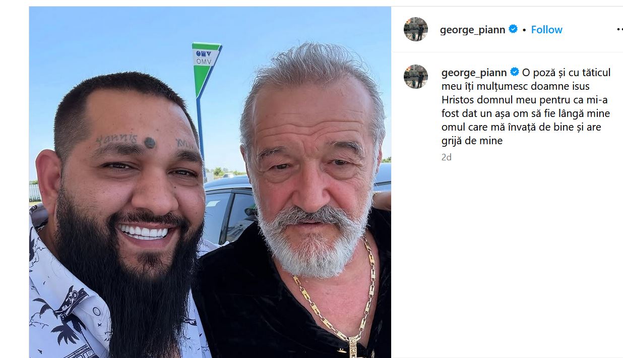 George Pian, unul dintre interlopii care l-au susținut pe Călin Georgescu, selfie cu Gigi Becali: „O poză și cu tăticul meu”