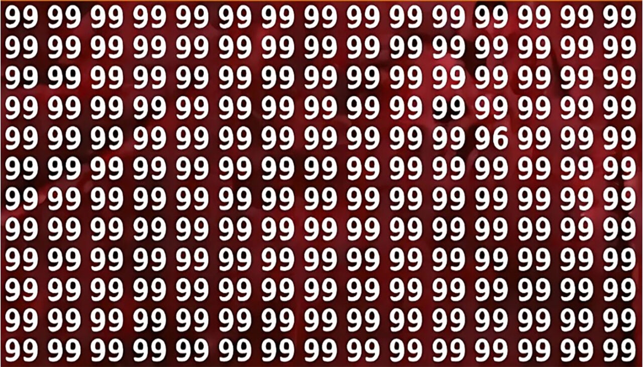 Iluzie optică virală | În doar 7 secunde, găsiți numărul 96 ascuns printre 99