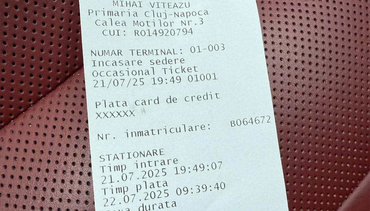 Turist razočaran nad visokimi stroški parkiranja v Cluj-Napoci