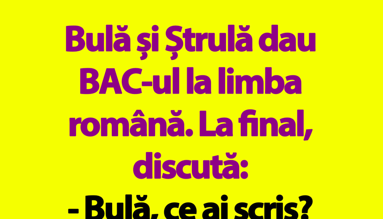 BANC | Bulă și Ștrulă dau BAC-ul la limba română