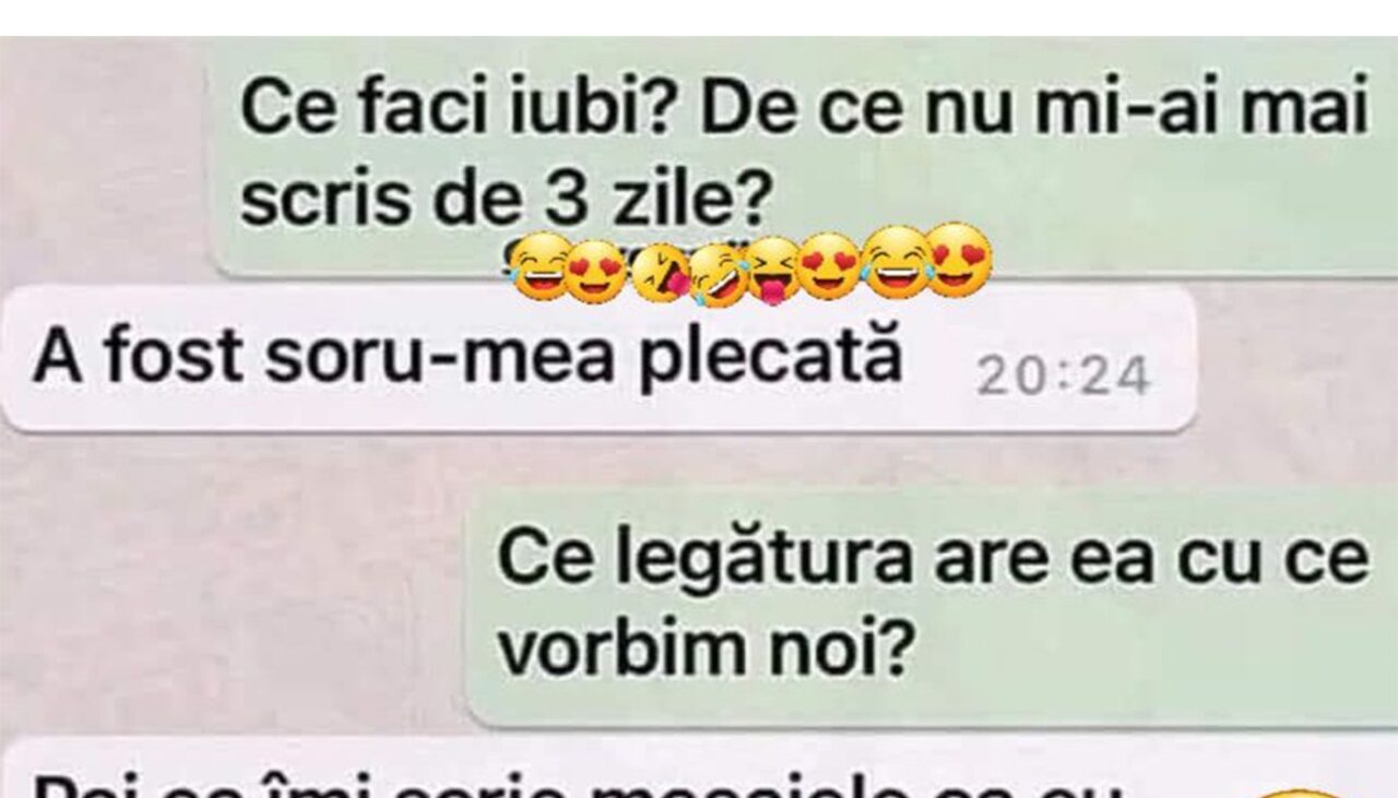 Bancul de joi | „De ce nu mi-ai mai scris de 3 zile?”