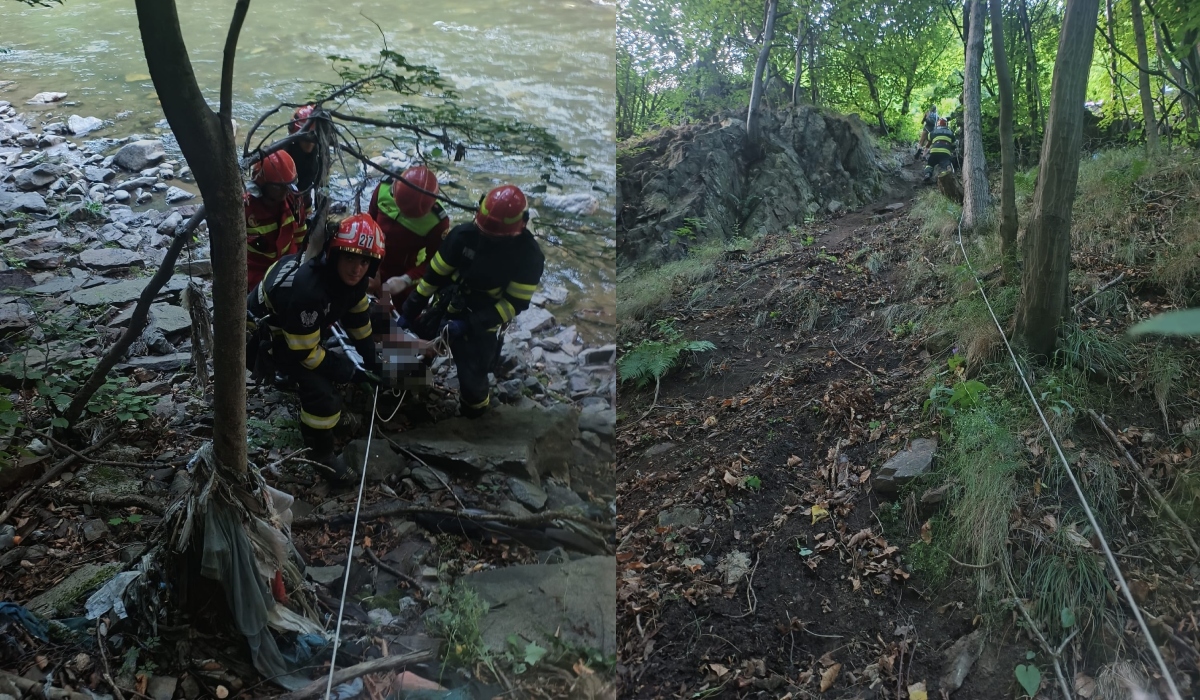 Două persoane, SALVATE dintr-o prăpastie, pe Defileul Jiului de către echipajele ISU Hunedoara