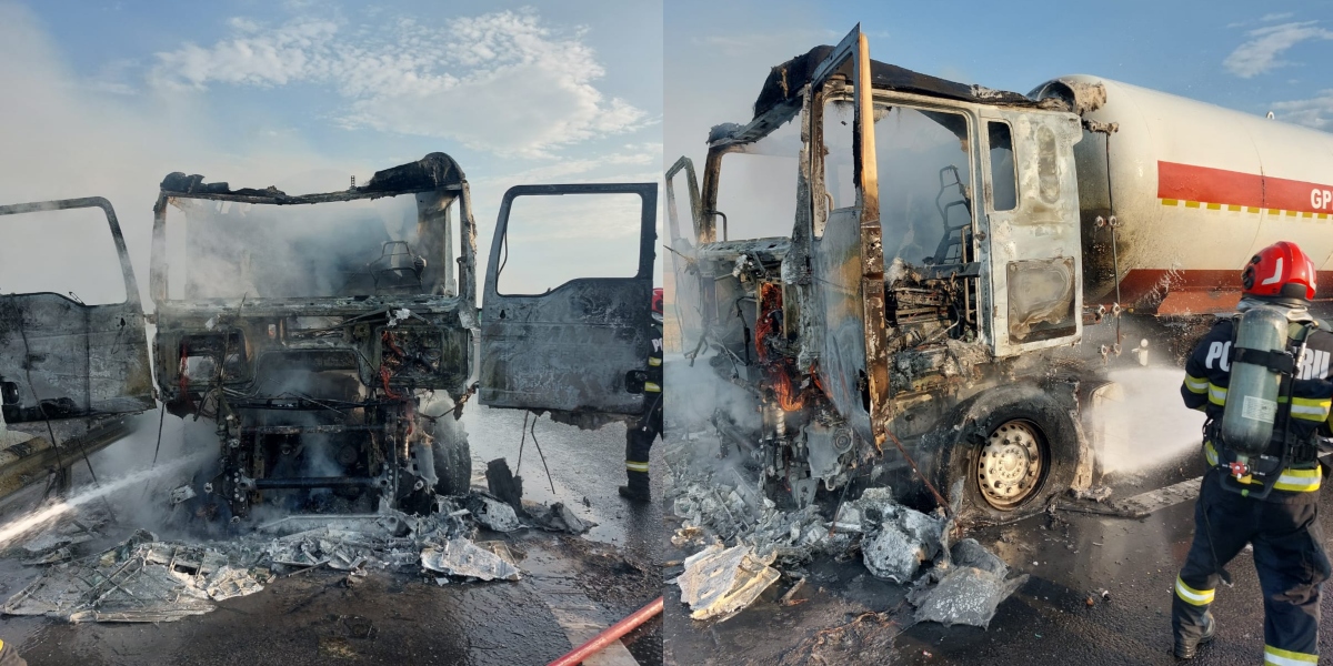 Požar na avtocesti A7, cisterna z GPL zajela plamen