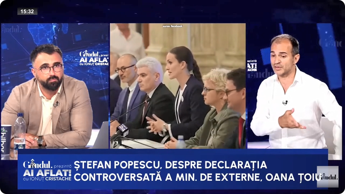 Ștefan Popescu: „Prin numirea Oanei Țoiu, s-a vrut o echipă mai PUTERNICĂ la Cotroceni”