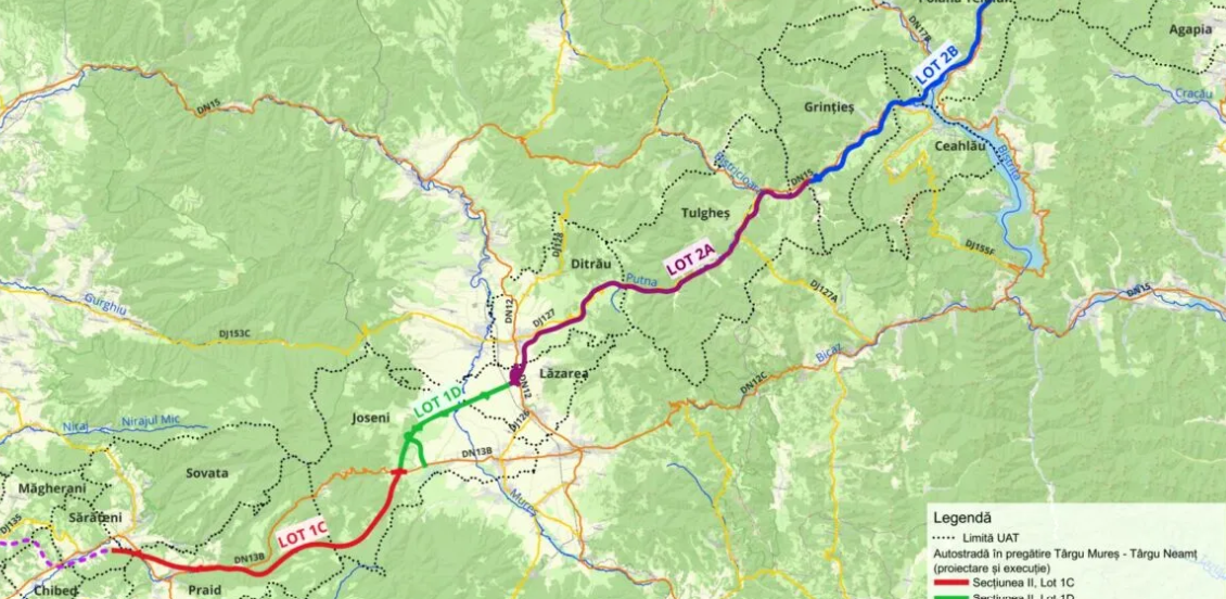Lotul 1D Joseni-Ditrău al A8, blocat de contestația SA&PE Construct SRL-Spedition UMB-Tehnostrade SRL
