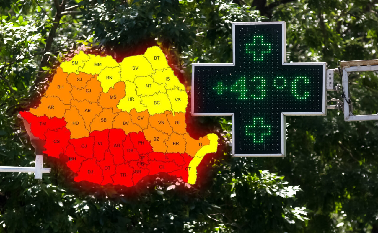 România este traversată de un „dom de foc”, în weekend. Cod roșu de caniculă și temperaturi de până la 43°C