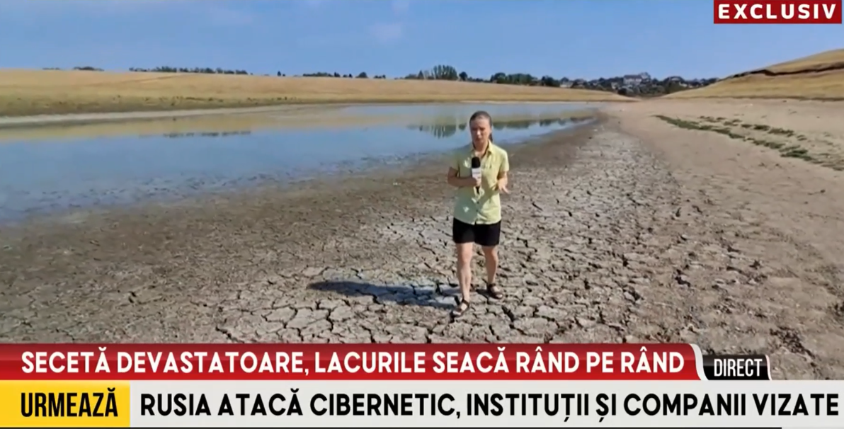 Situație dramatică în județul Olt: lacul din comuna Drăghiceni a început să SECE din cauza caniculei