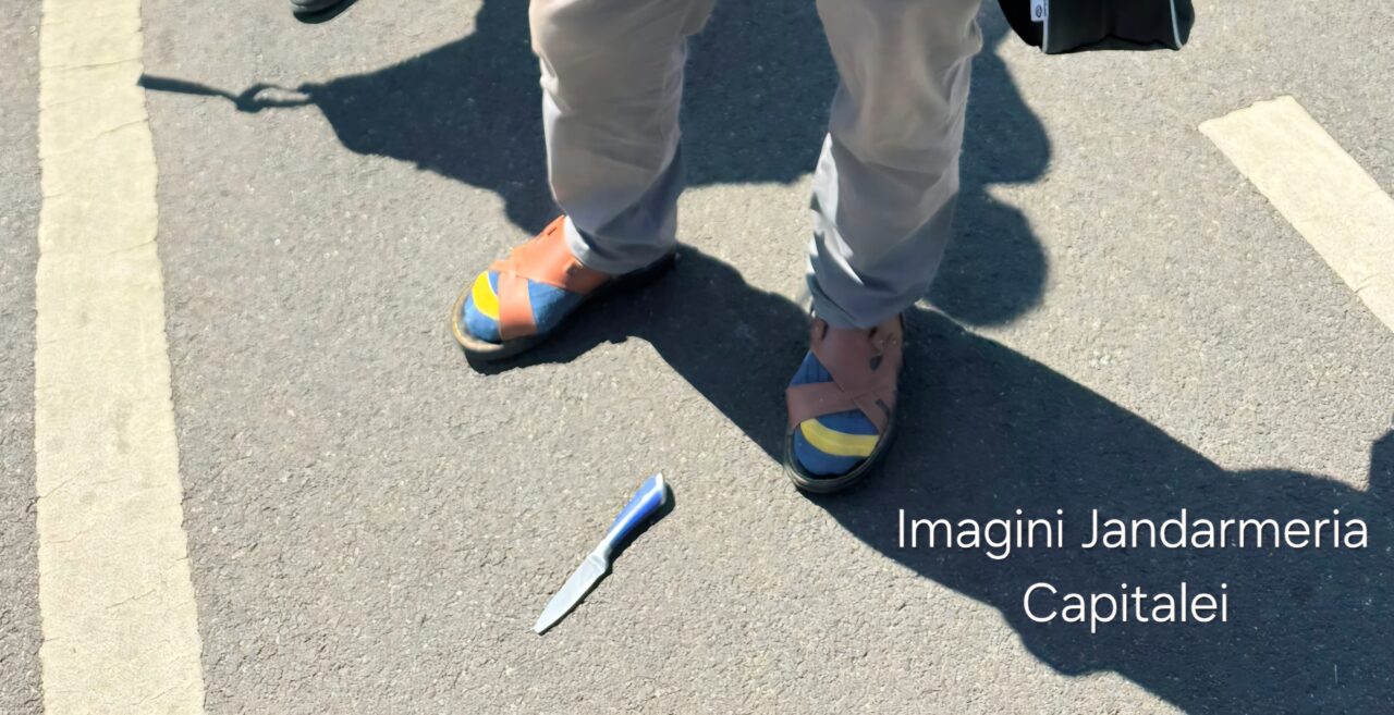 INCIDENTE la protestul organizat în Piața Victoriei. Un bărbat avea asupra sa un cuțit / Apelul făcut de Jandarmerie