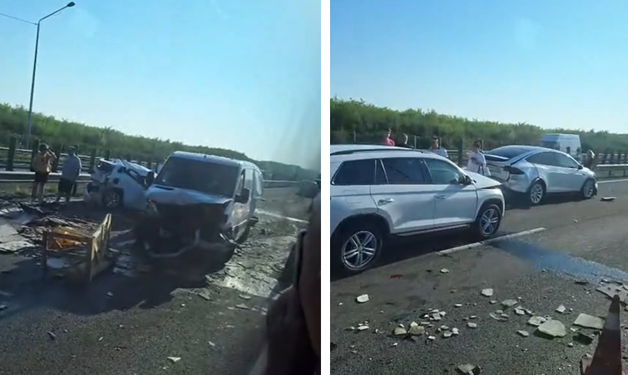 Verižni trk na avtocesti Sonce pri Bukarešti povzročil zastoje in poškodbe