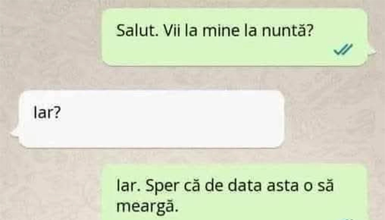 Bancul de duminică | „Salut! Vii la mine la nuntă?”
