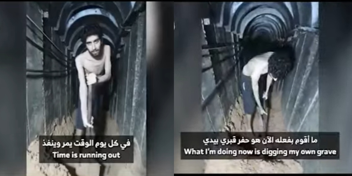 Filmare cumplită cu un ostatic capturat de Hamas, care își sapă groapa. Reacția lui Netanyahu: „Cruzimea nu cunoaște limite”