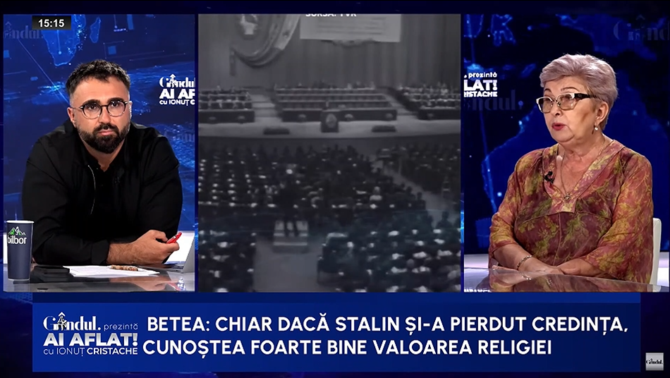 Lavinia Betea: STALIN fusese un strălucit seminarist. Chiar dacă și-a pierdut credința, cunoștea foarte bine valoarea religiei