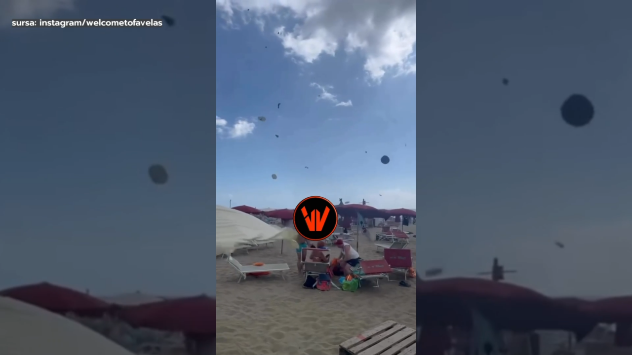 Imagini apocaliptice în Italia. O plajă plină de turiști a fost lovită de o TORNADĂ