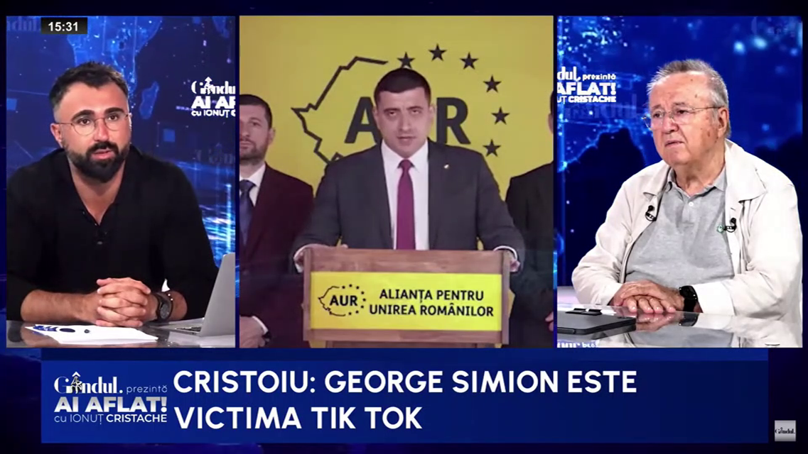 Ion Cristoiu spune despre George Simion că „are o problemă”: „Este victima TikTok-ului”