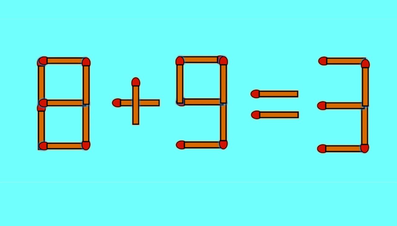 TEST IQ | 8 + 9 = 3 este greșit. Pentru a corecta egalitatea, mutați un singur chibrit