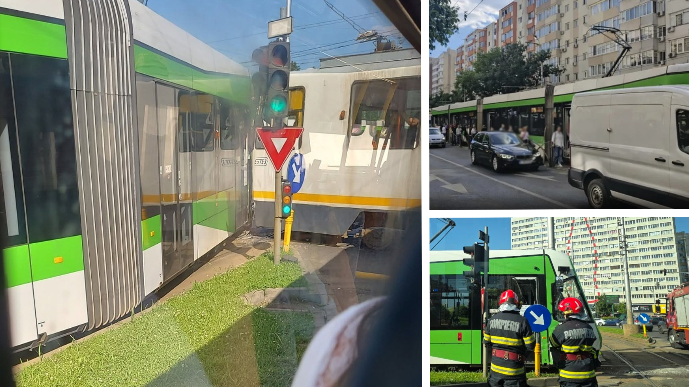 Coliziune de tramvaie la Obor: Trafic blocat și acuzații la adresa unui polițist