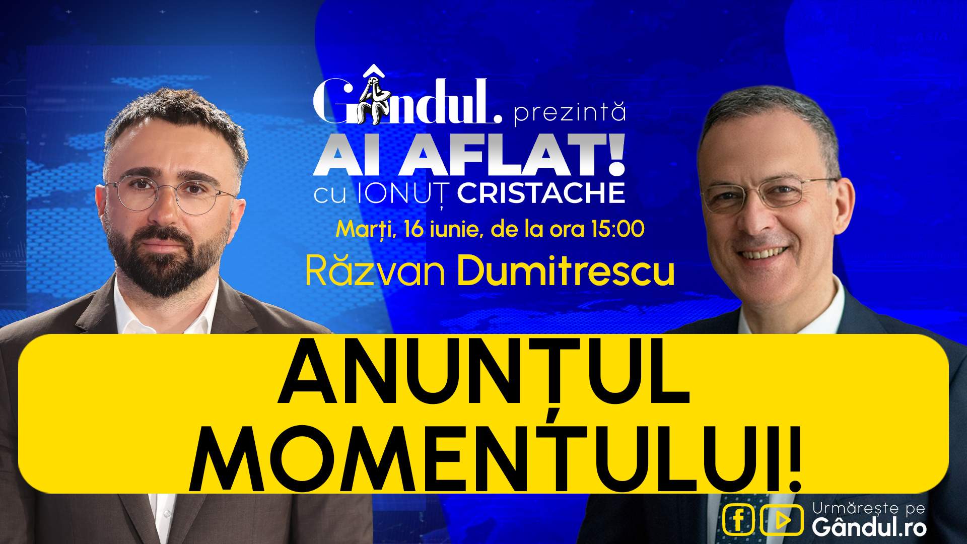 Gândul lansează noi emisiuni online, cu Ionuț Cristache și Marius Tucă