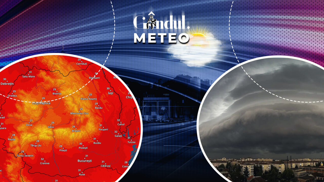 Caniculă și vijelii. Unde va fi cel mai cald și unde vor fi averse torențiale. Date de ultimă oră de la ANM, pentru Gândul